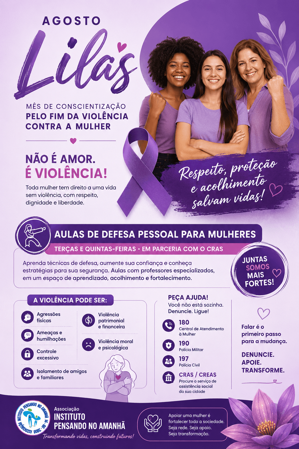 Campanha Agosto Lilás: Mulheres Unidas pelo Fim da Violência